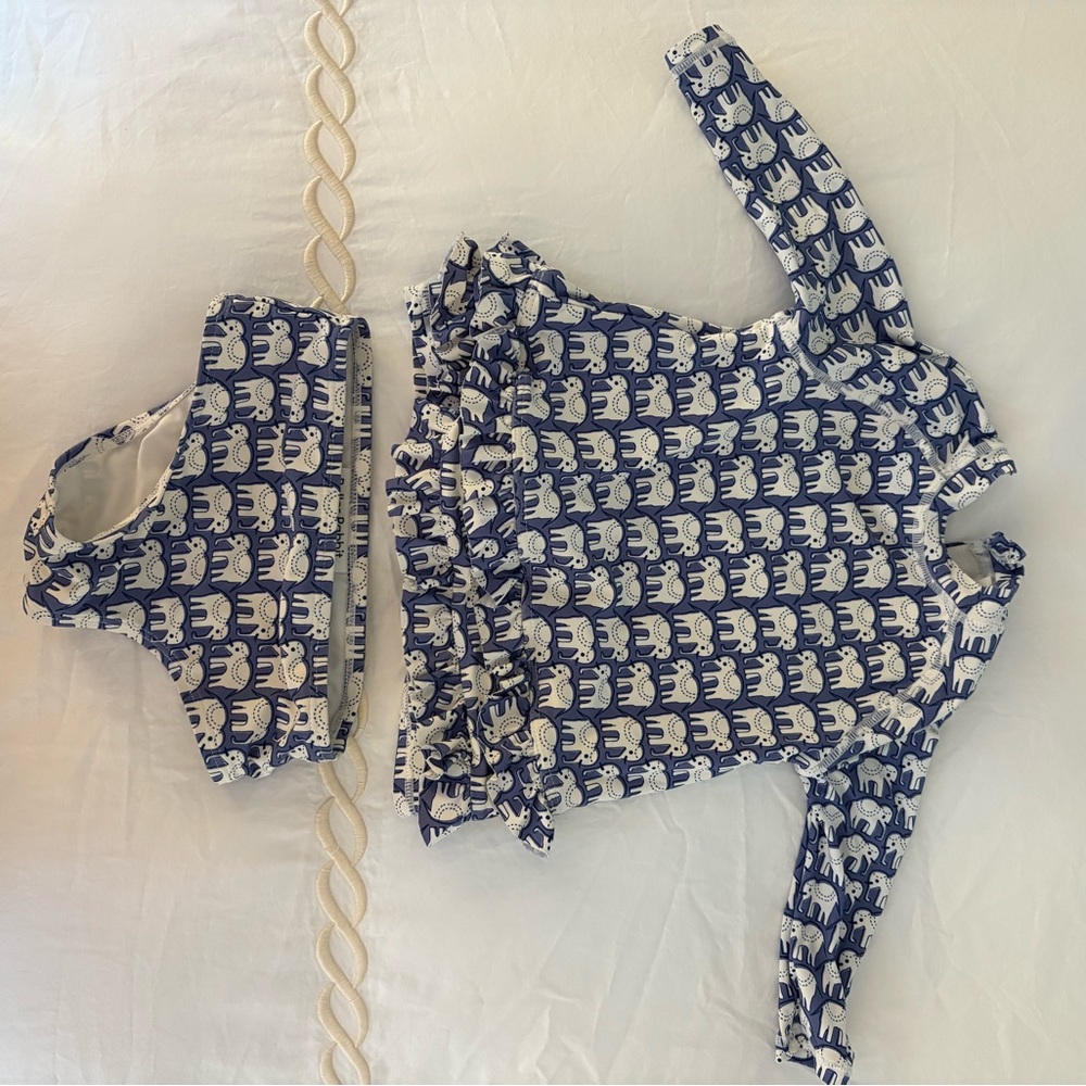 Roller Rabbit Blue and White Baby Bathing Suit 18-24 M